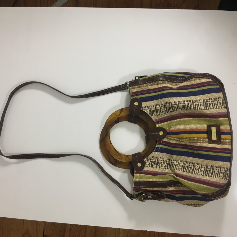 RELIC Vintage Style Wooden Handle Handbag Purse - Picture 4 of 5